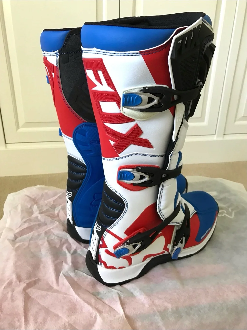 Fox Men’s Red White Blue Motocross Boots